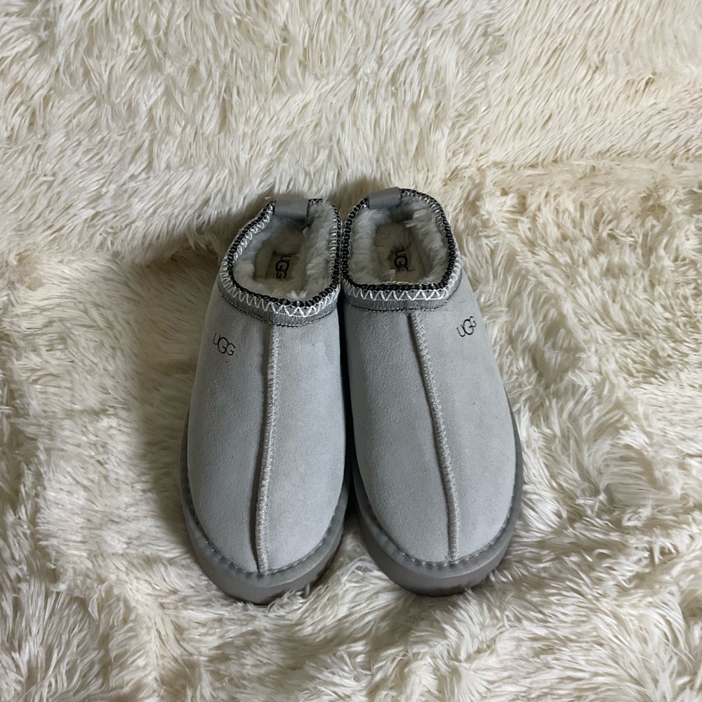 UGG Light Gray Suede Slip-Ons